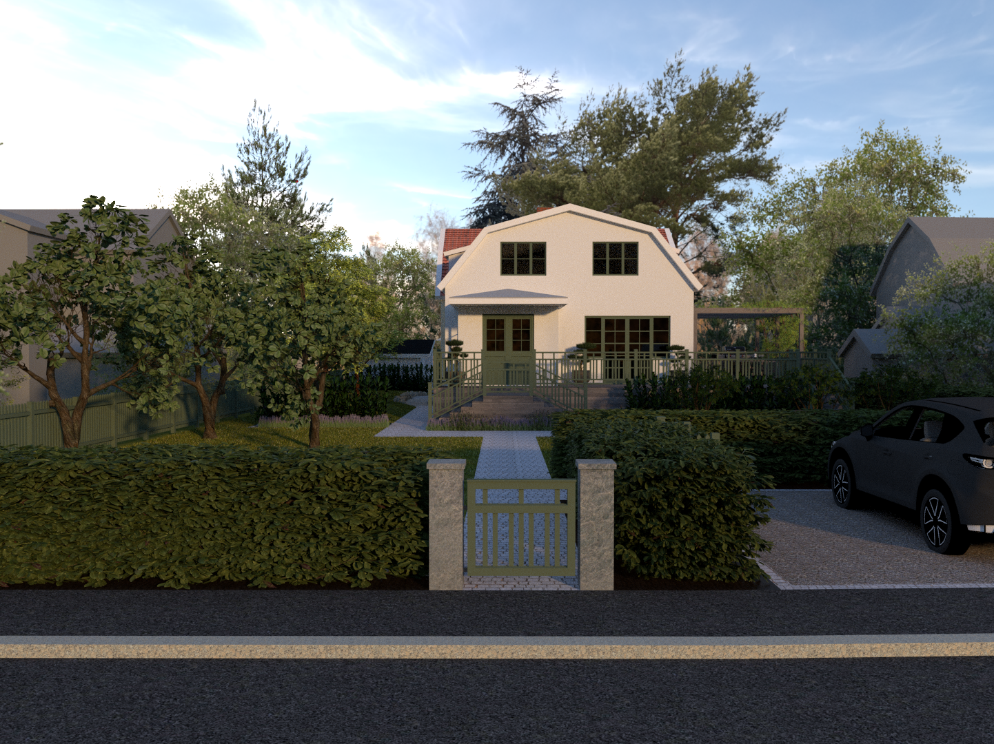 3D rendering Enskede trädgård